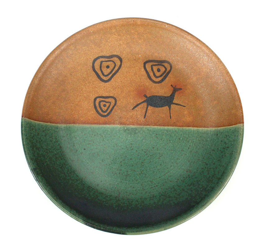 Thai ceramic plates - Primitive design - medium size, hand decorated - farangshop-co