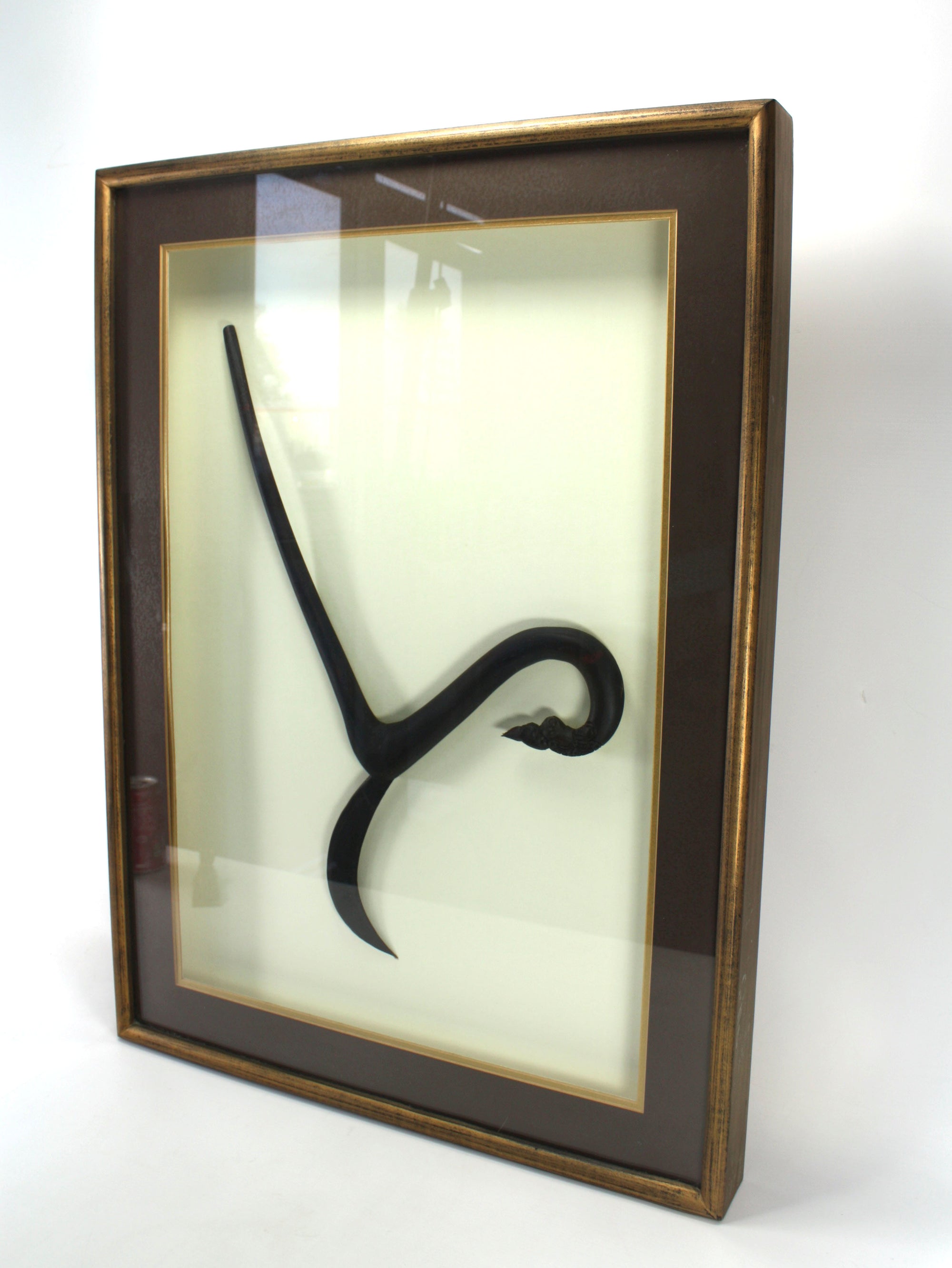 Cambodian Rice Sickle, Framed Display, 76cm x 56cm. Pair available.