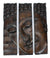 Buddha face panel, 3-part woodcarving Thailand - dark or gold, 38.5cm - farangshop-co