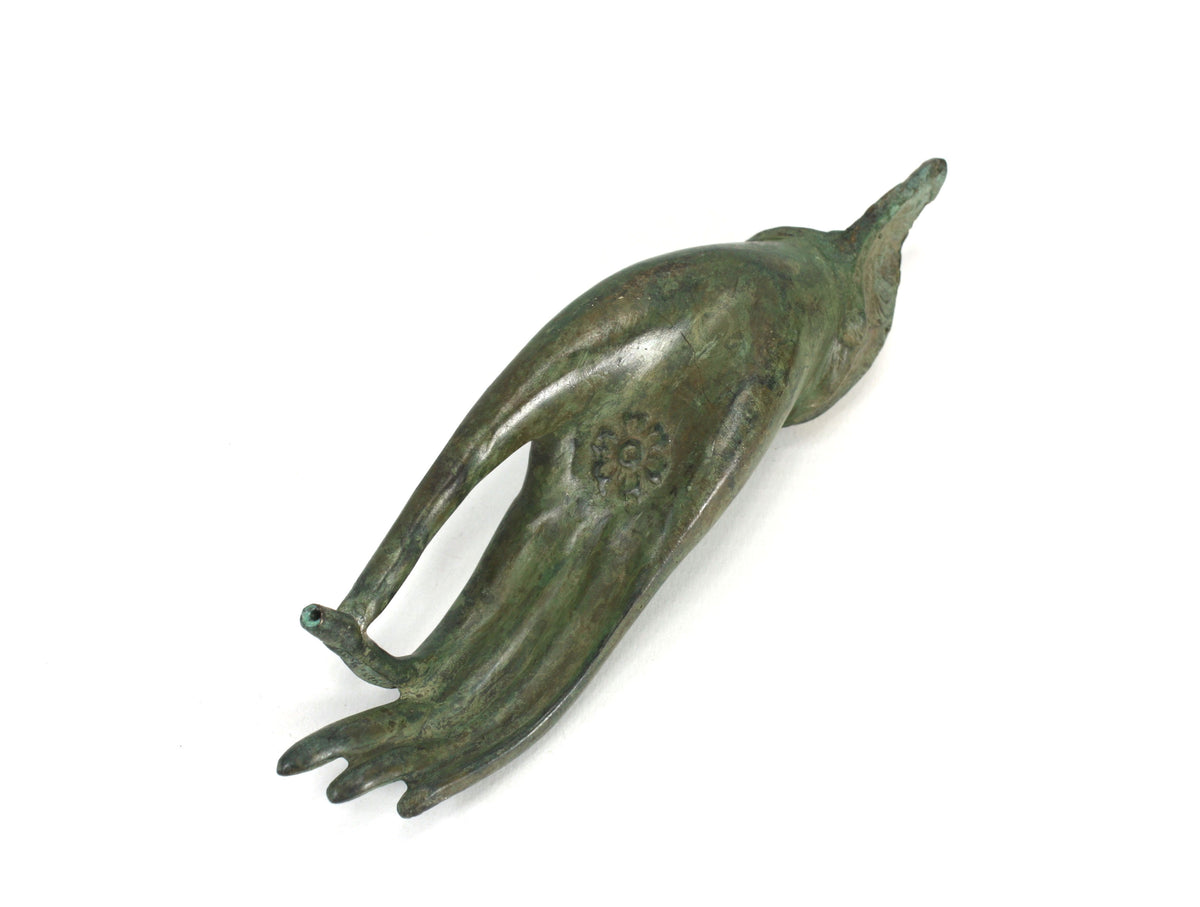 Unmounted Buddha Hand - Incense or Tealight Candle Holder - Small Bronze Metal 17.7cm