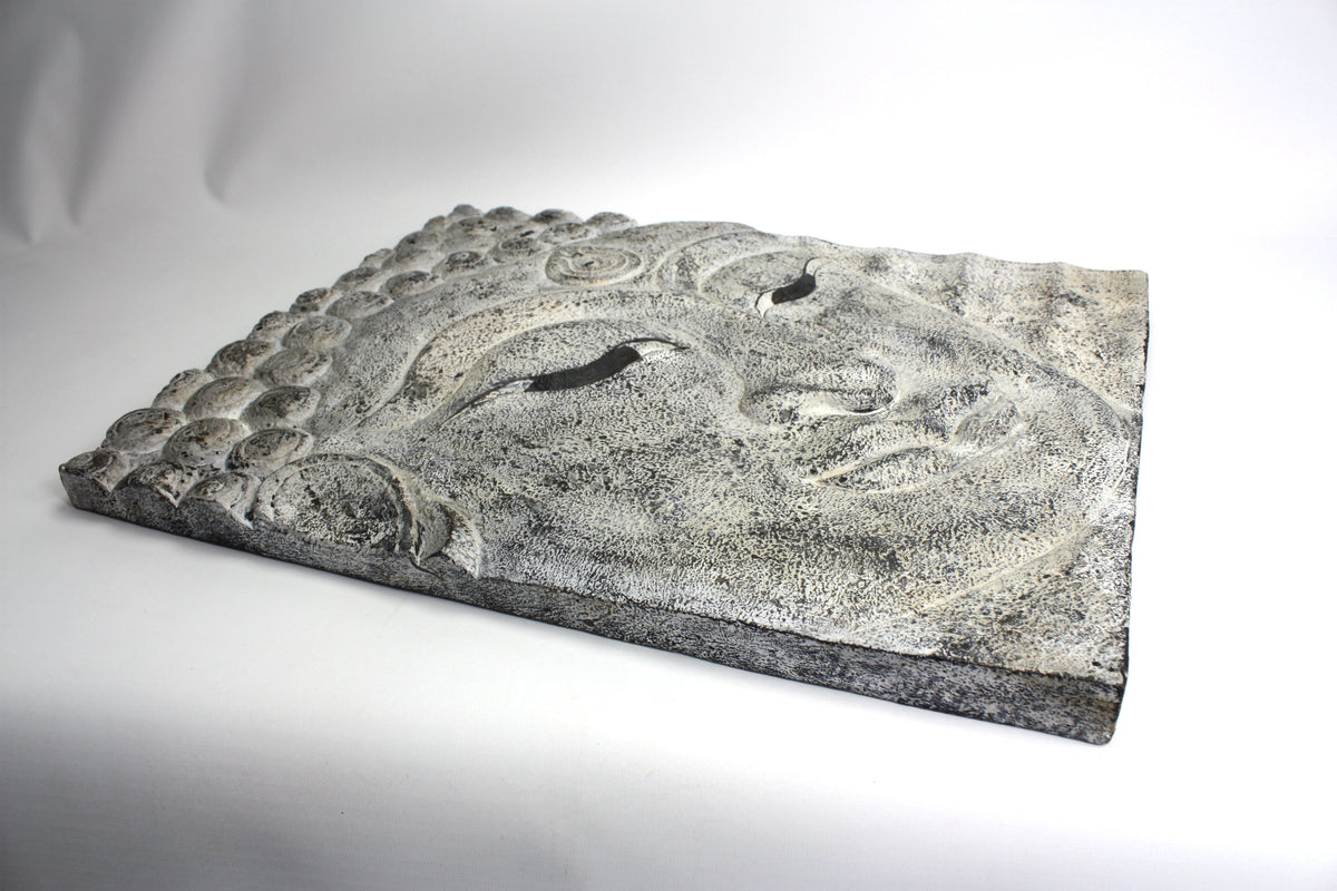 Buddha face panel, Textured Stone Effect finish, 51cm high - farangshop-co