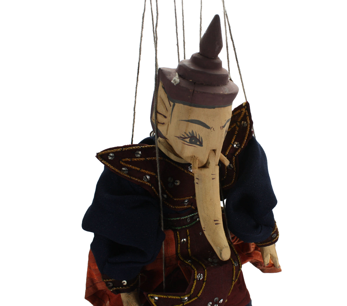 Traditional Burmese Puppet Marionette, Medium Size - Ganesh - farangshop-co