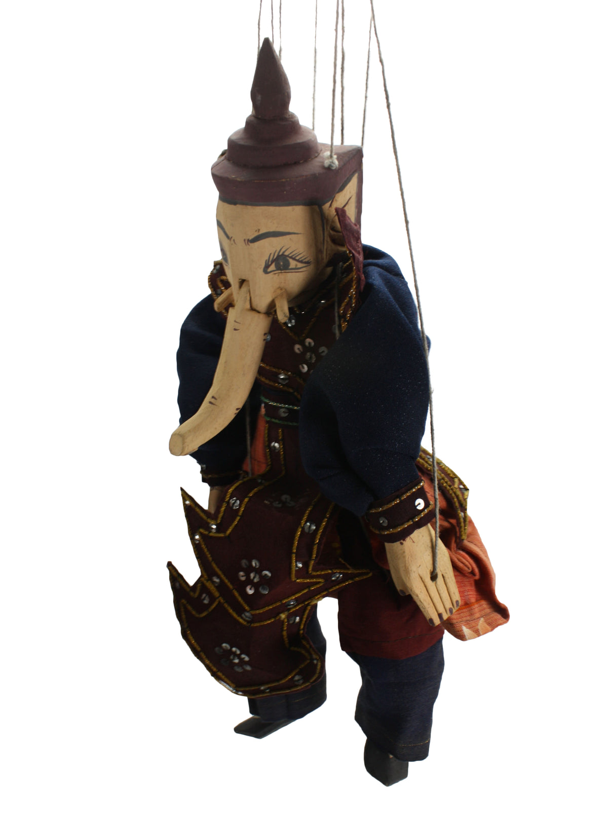 Traditional Burmese Puppet Marionette, Medium Size - Ganesh - farangshop-co