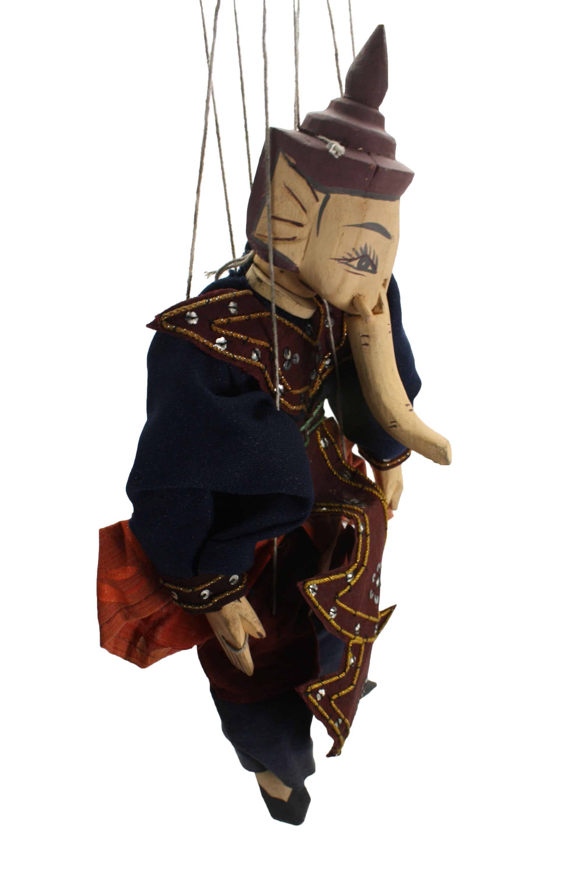 Traditional Burmese Puppet Marionette, Medium Size - Ganesh - farangshop-co
