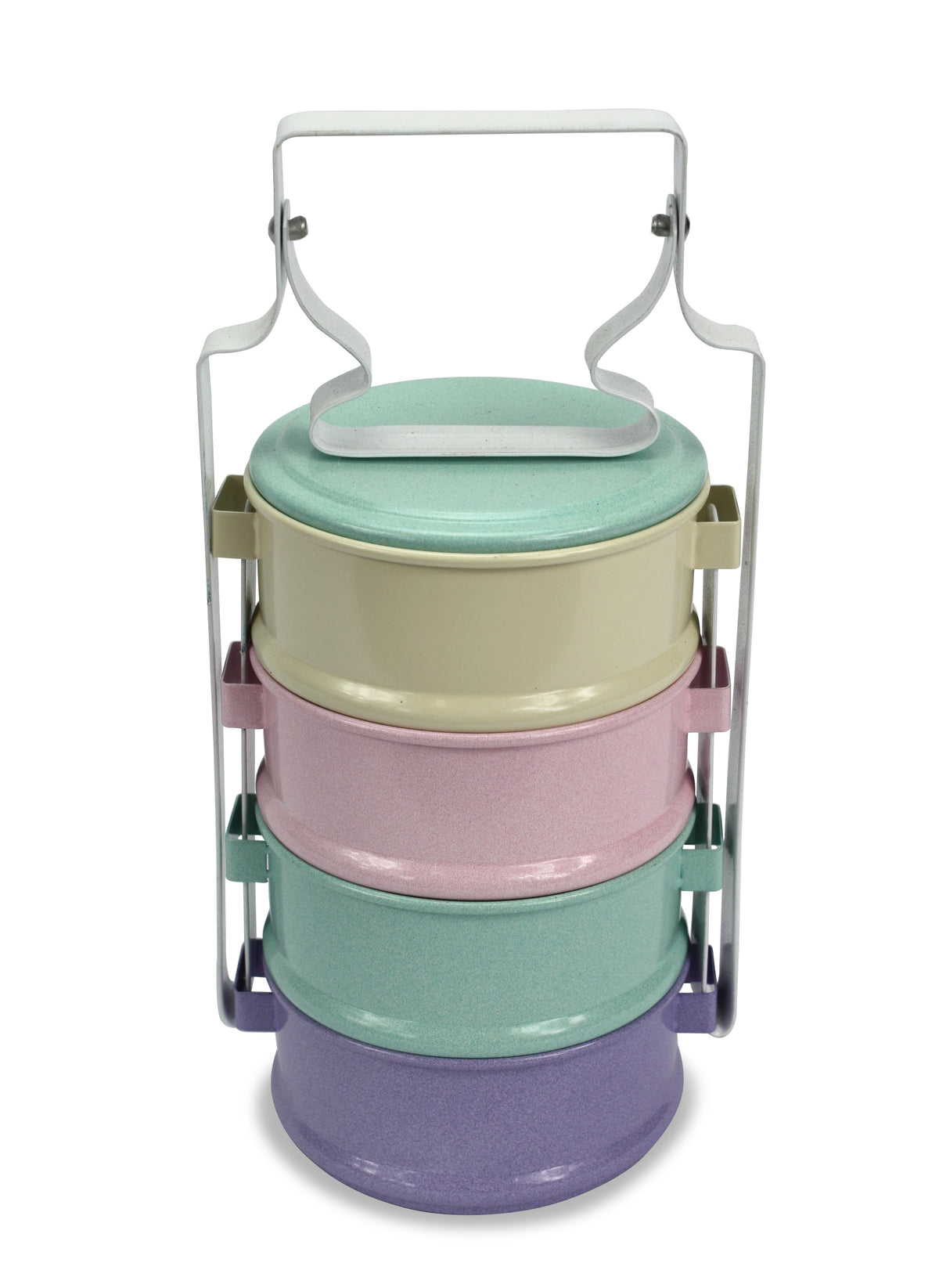 Colourful Thai Tiffin Pinto Food Carrier Lunch Set, 4 x 11cm, Mixed colours - farangshop-co
