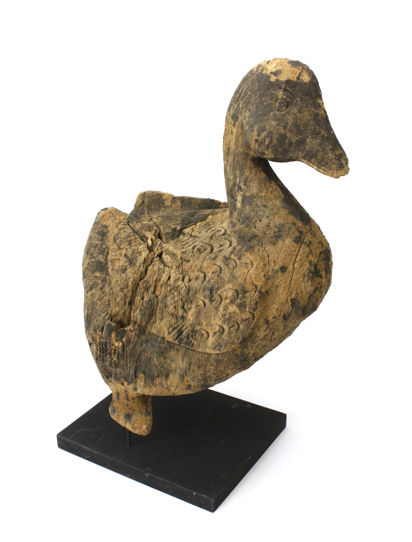 Old Thai Woodcarved Statue, Duck, 48cm high, TWDF04 - farangshop-co