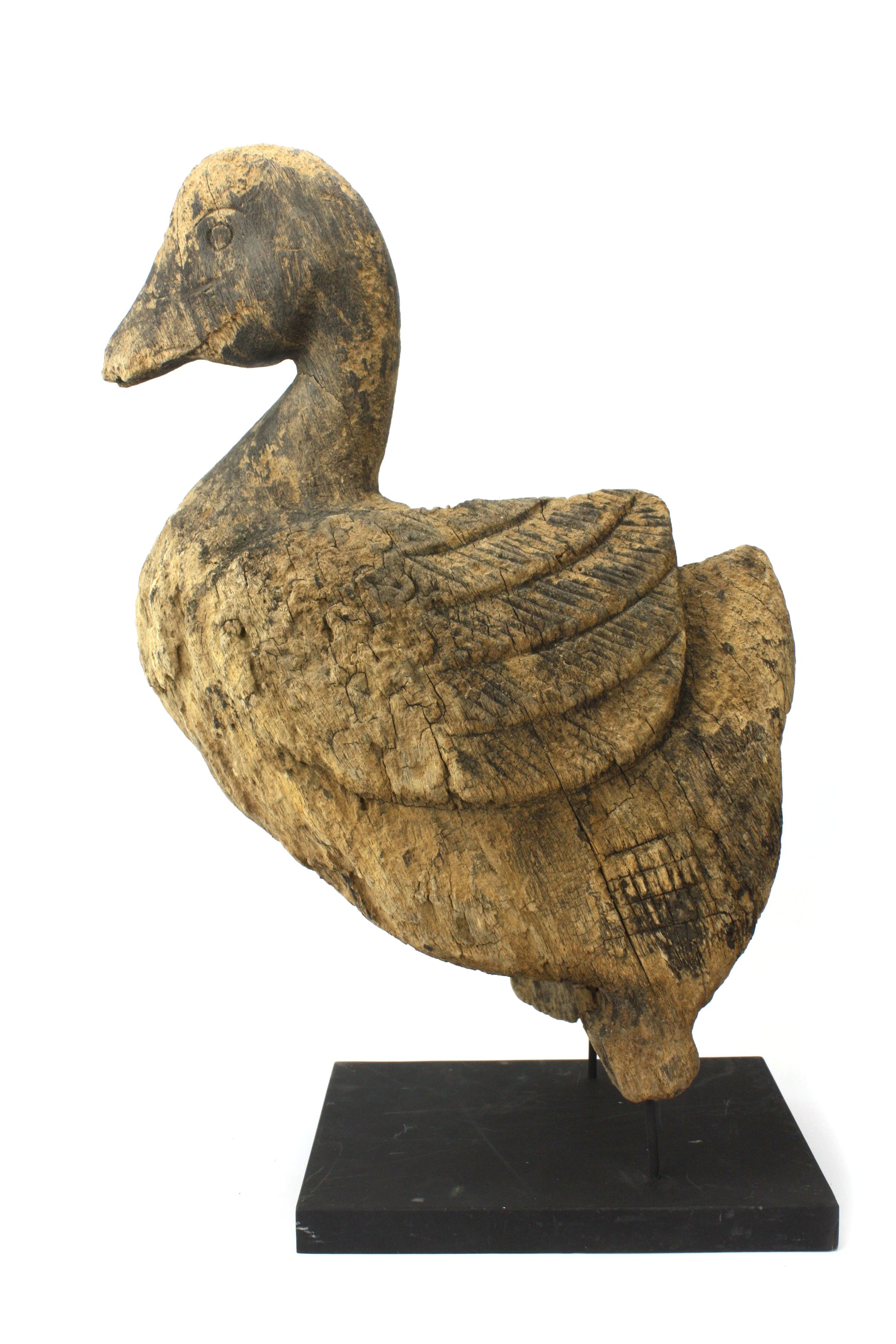 Old Thai Woodcarved Statue, Duck, 48cm high, TWDF04 - farangshop-co