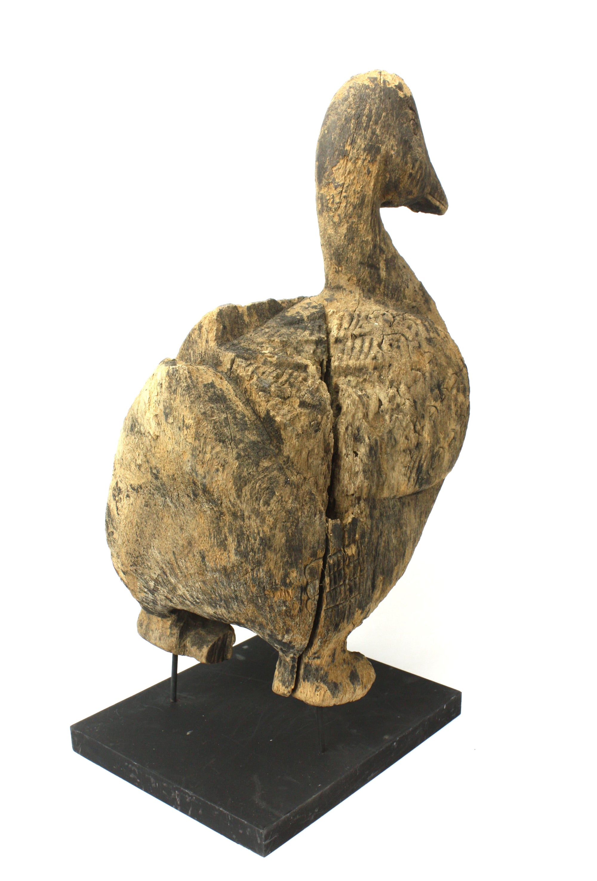 Old Thai Woodcarved Statue, Duck, 48cm high, TWDF04 - farangshop-co