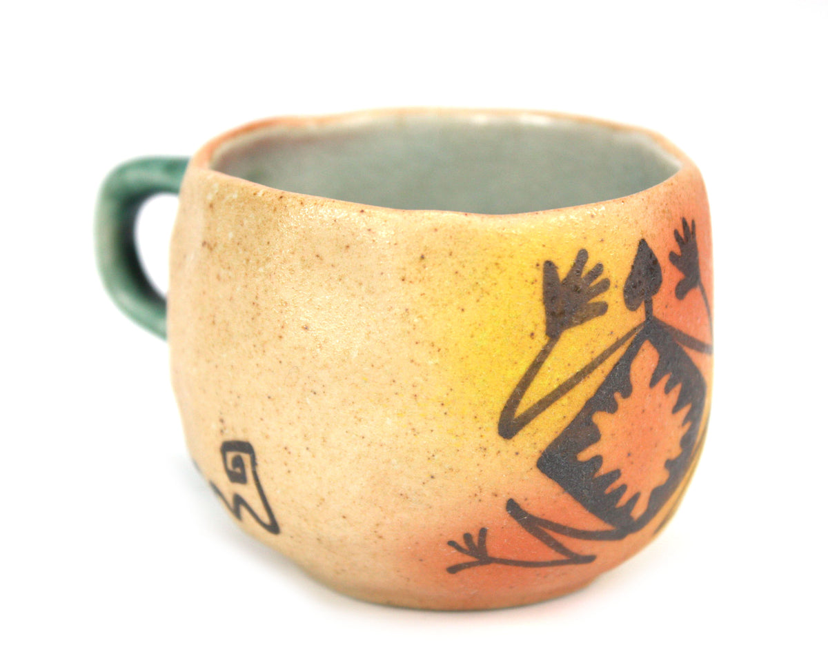 Thai ceramic Coffee cup / tea cup, Small - Design S4, hand decorated - farangshop-co