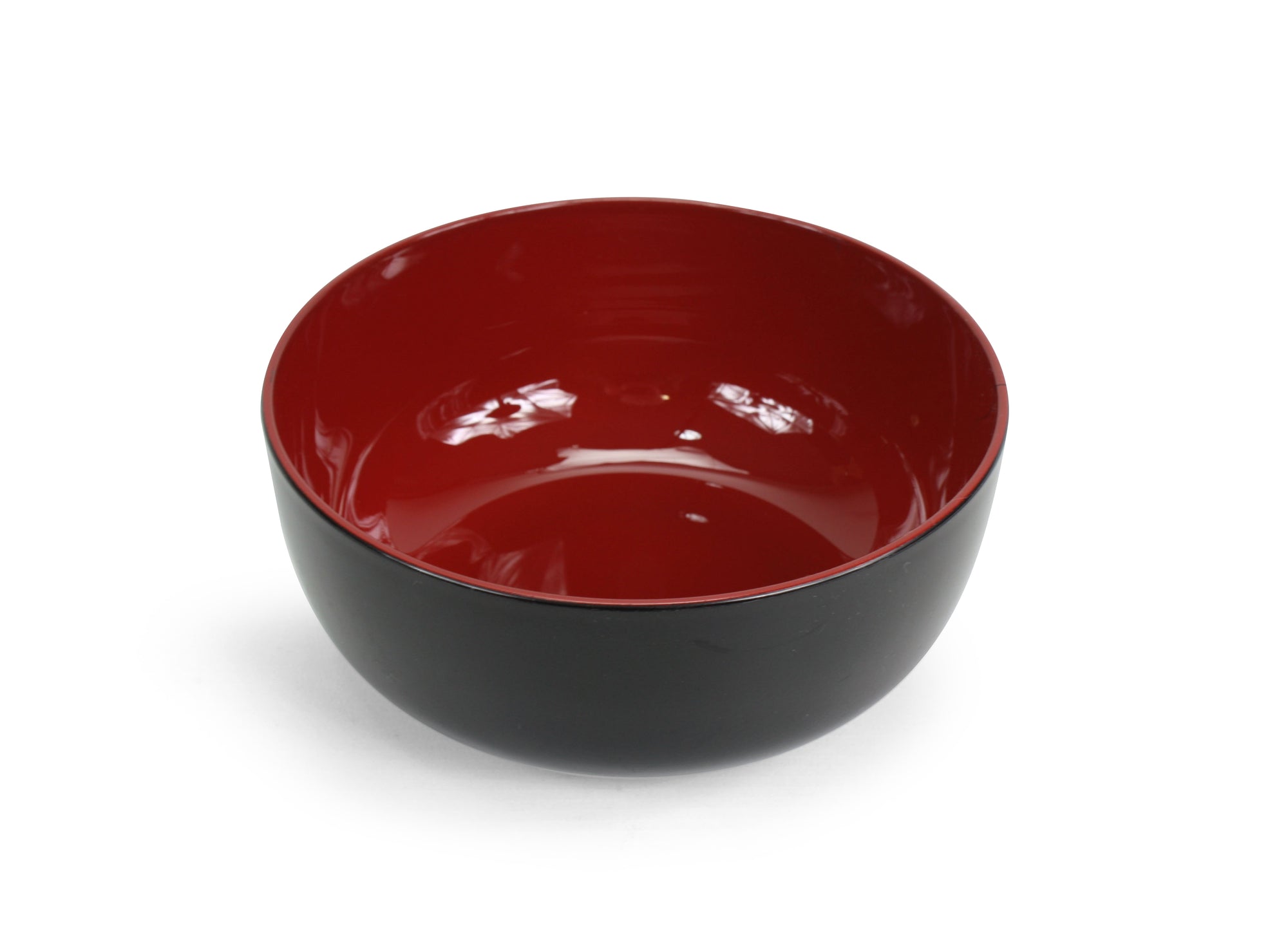 Japanese Large Lacquer Food Bowl, Noodle Bowl, Black with Red Interior. 16.8cm. - farangshop-co