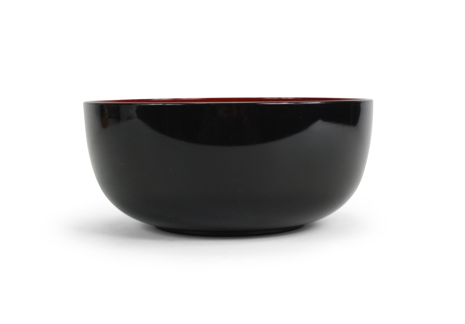 Japanese Large Lacquer Food Bowl, Noodle Bowl, Black with Red Interior. 16.8cm. - farangshop-co
