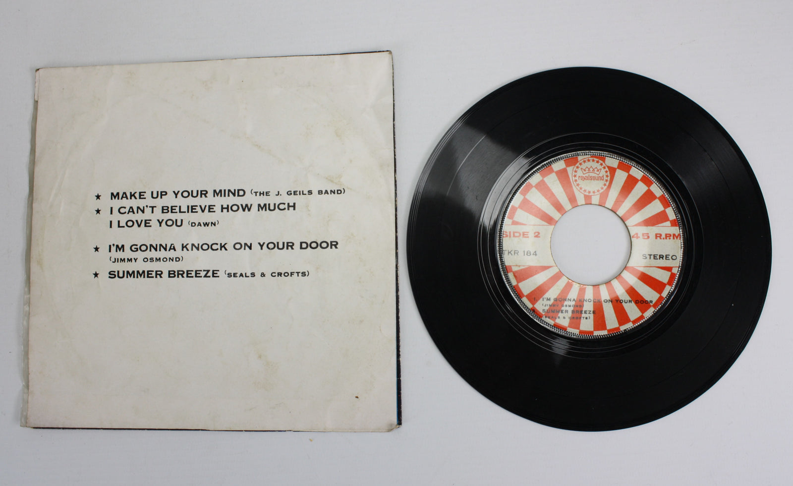 Rare Thai 7" 45 EP: J Geils Band - Make Up, Dawn, Jimmy Osmond, Seals & Crofts - farangshop-co