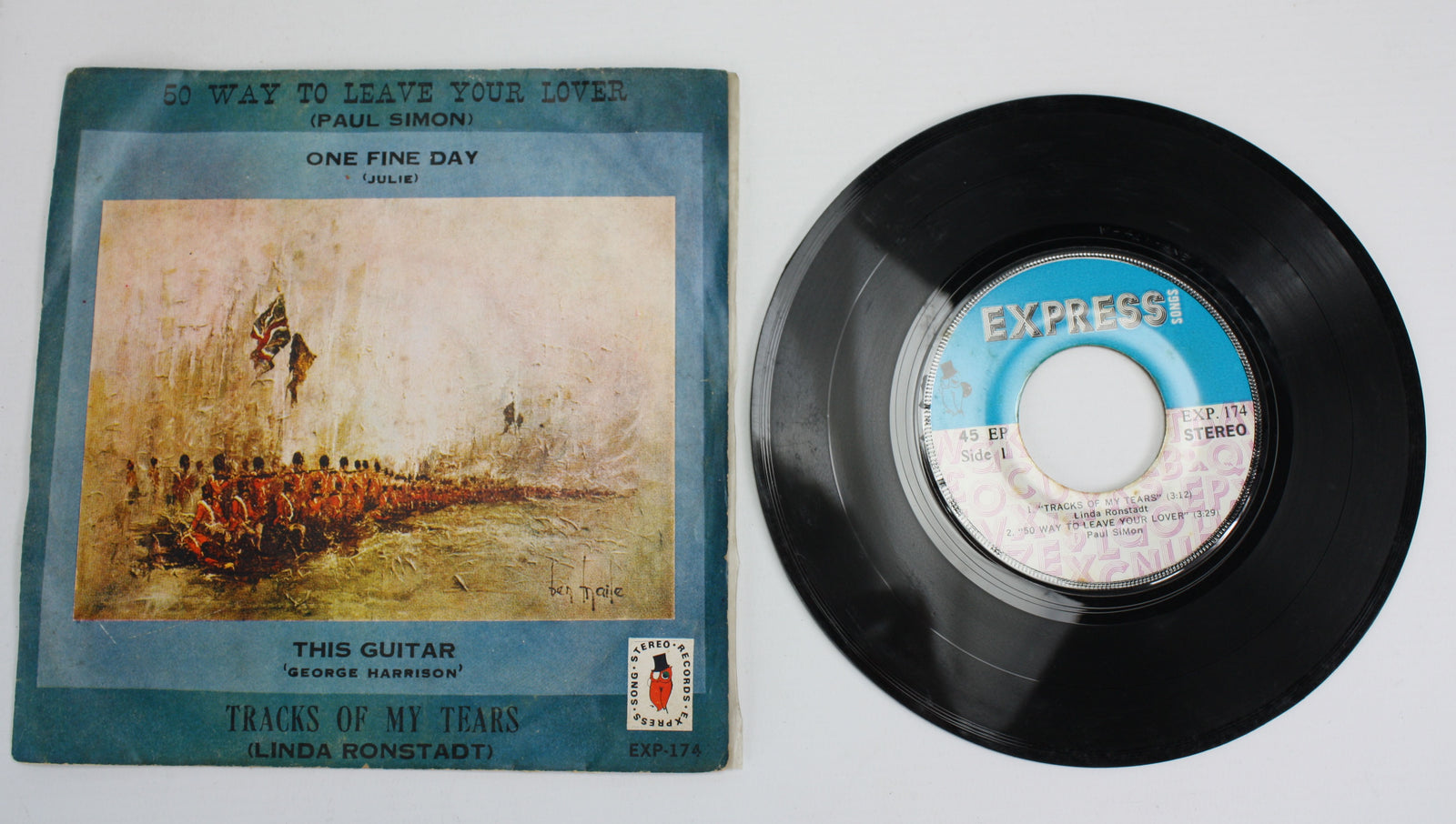 Rare Thai 7" 45 EP: George Harrison - This Guitar, Paul Simon, Linda Ronstadt, Julie - farangshop-co