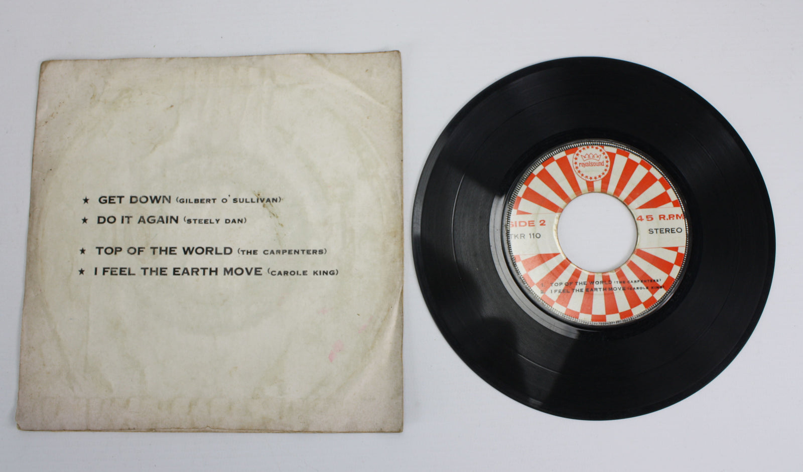 Rare Thai 7" 45 EP: Steely Dan, Carole King, The Carpenters, Gilbert O'Sullivan - farangshop-co