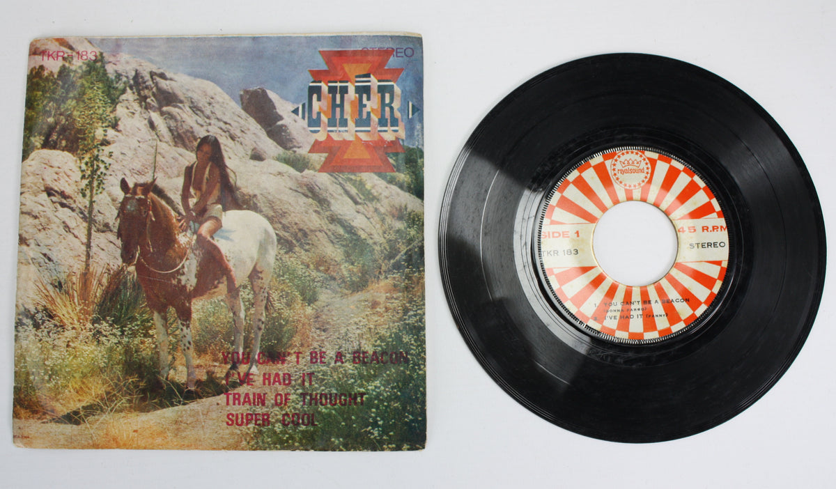 Rare Thai 7&quot; 45 EP: Cher Train of Thought, Half-Breed, Kiki Dee, Donna Fargo, Fanny - farangshop-co