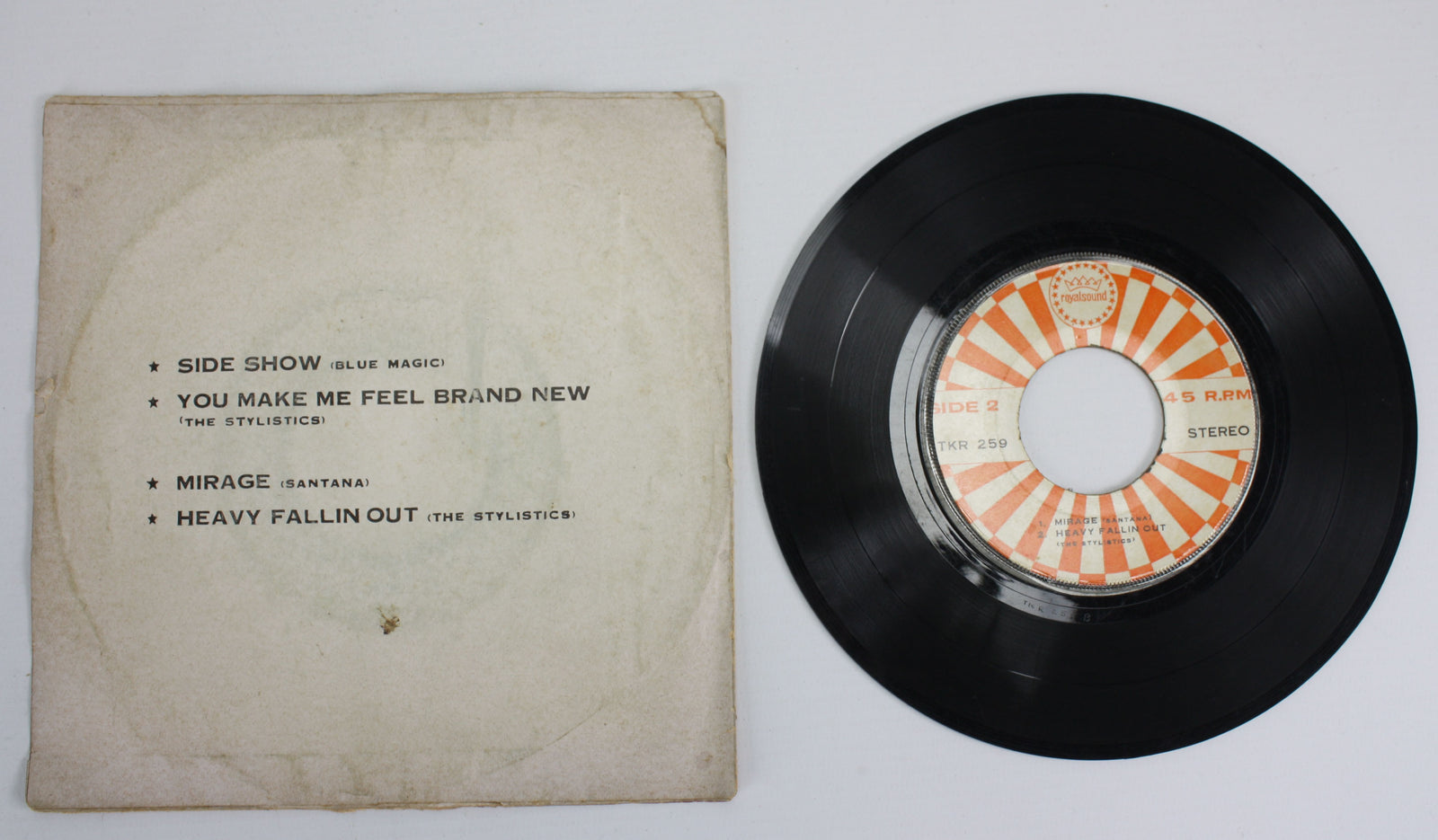 Rare Thai 7" 45 EP: Santana - Mirage, The Stylistics - You Make Me Feel Brand New, Blue Magic - farangshop-co