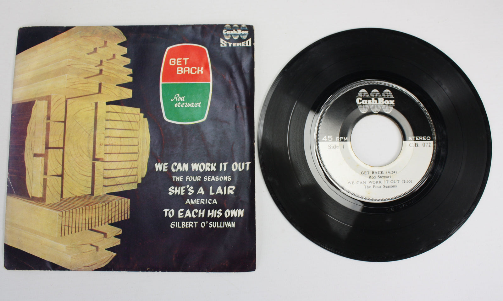 Rare Thai 7" 45 EP: Rod Stewart - Get Back, Four Seasons, America, Gilbert O'Sullivan - farangshop-co