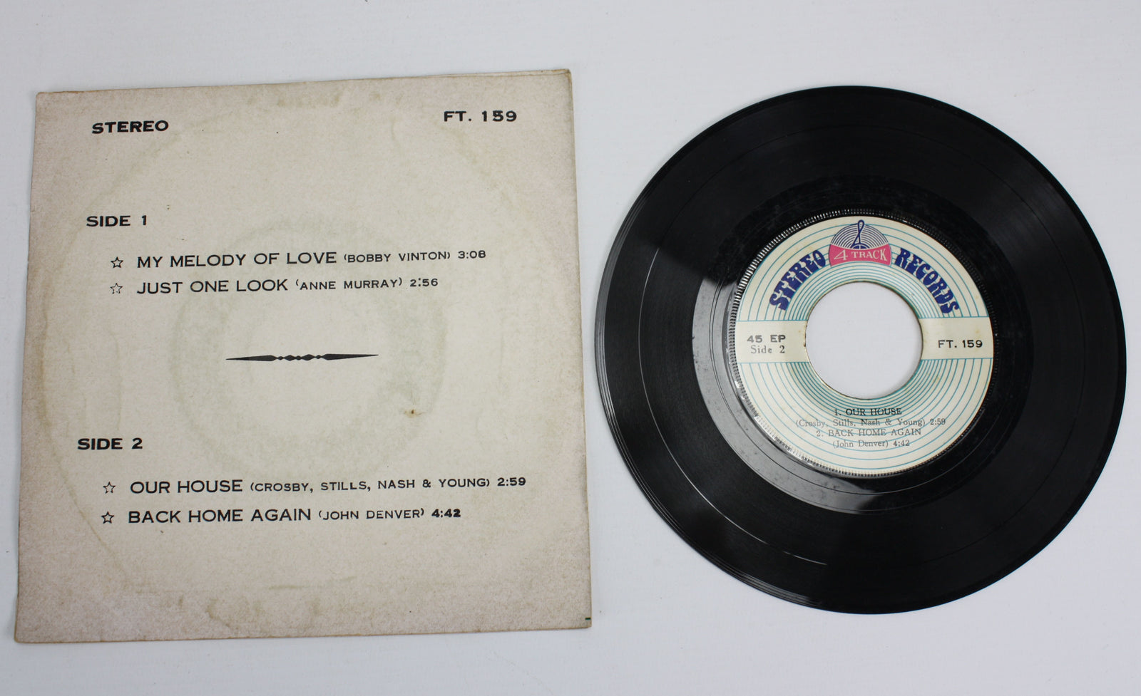 Rare Thai 7" 45 EP: Crosby Stills Nash & Young, Bobby Vinton, John Denver, Anne Murray - farangshop-co