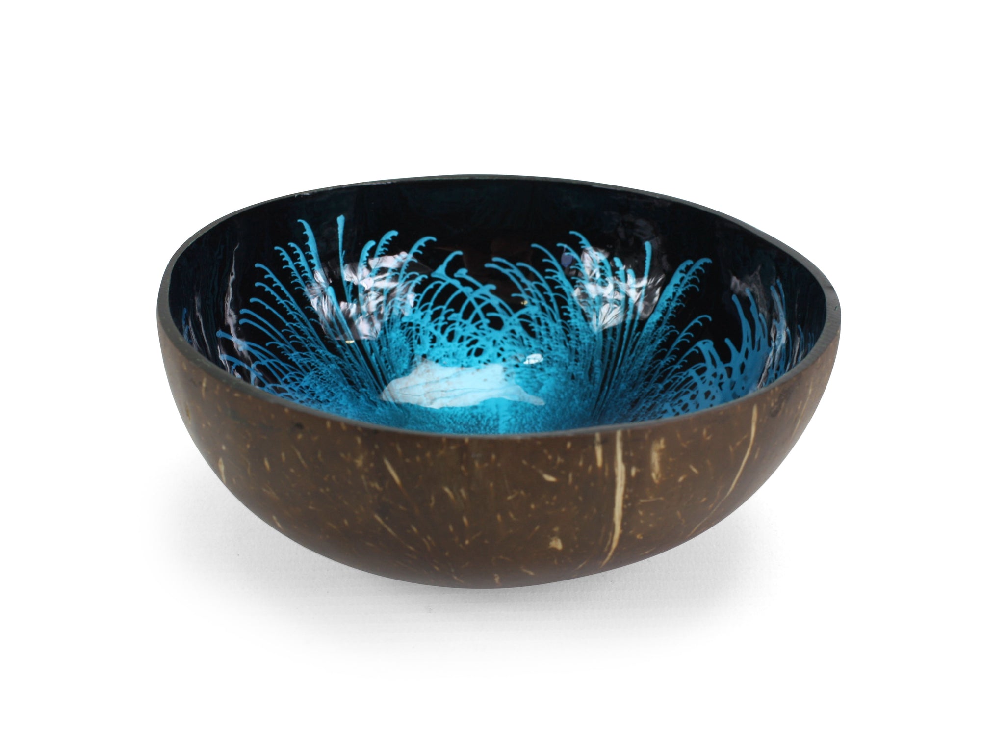 Thai Coconut Shell Bowl - Splash Design - Different Colours Available - farangshop-co