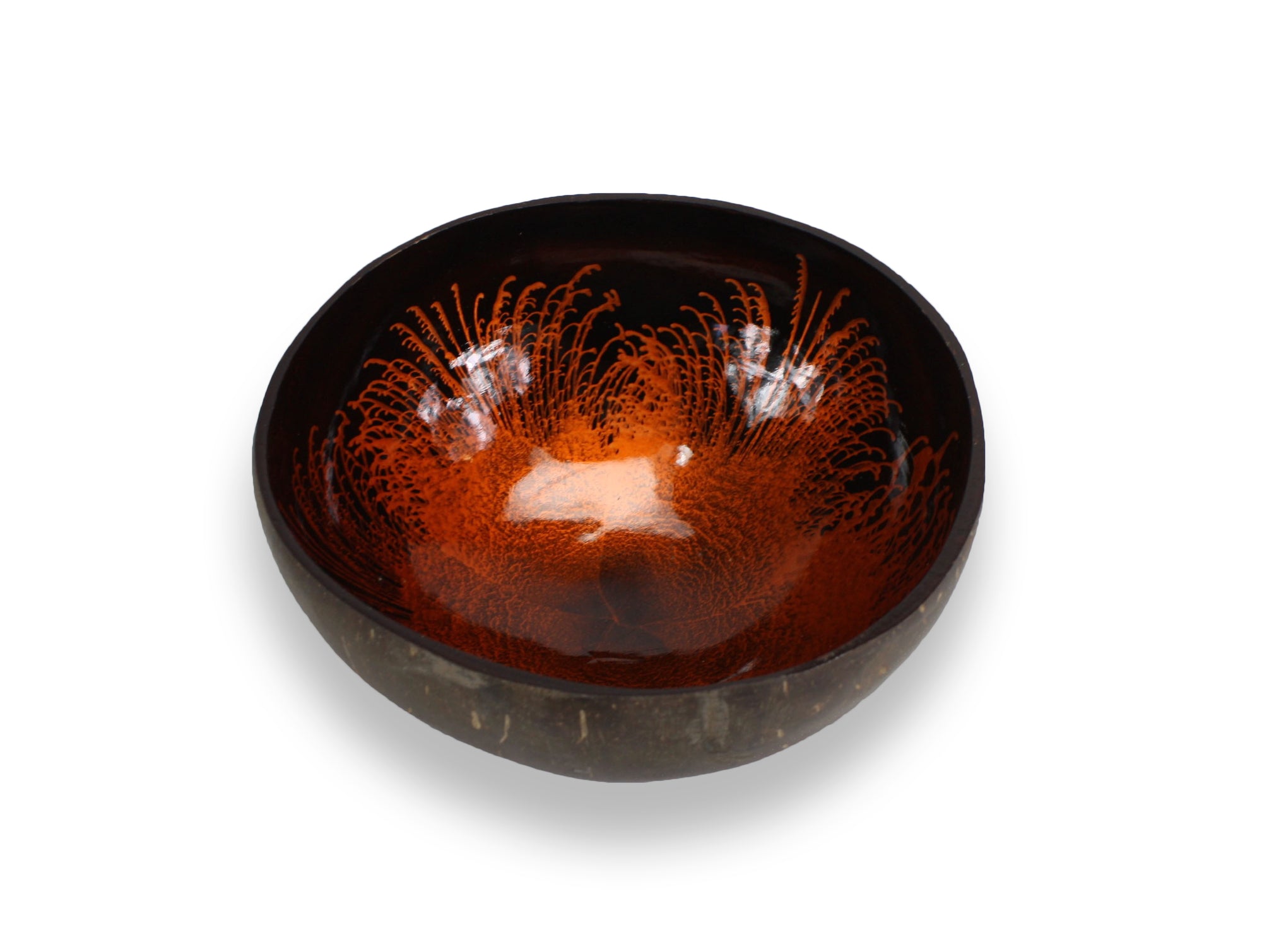 Thai Coconut Shell Bowl - Splash Design - Different Colours Available - farangshop-co