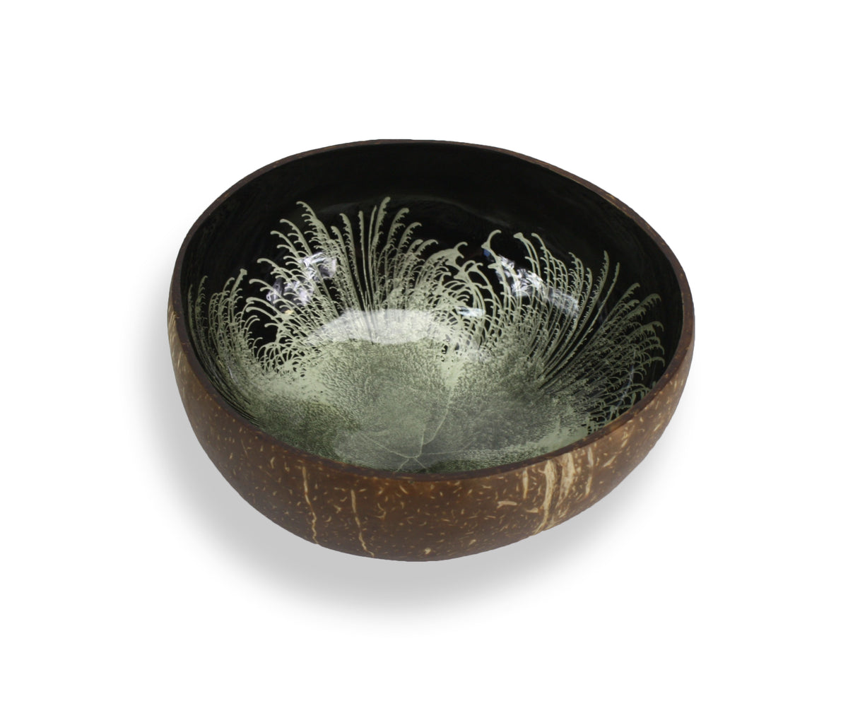 Thai Coconut Shell Bowl - Splash Design - Different Colours Available - farangshop-co