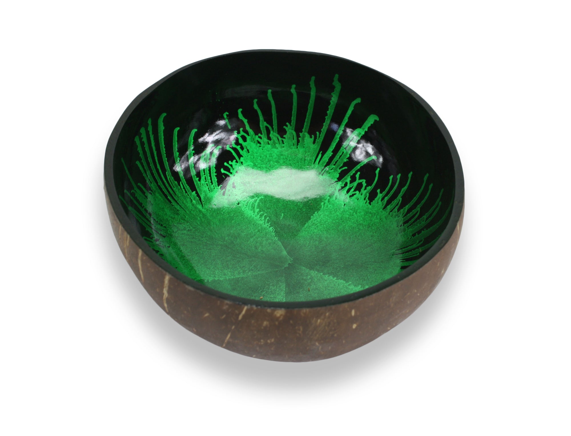 Thai Coconut Shell Bowl - Splash Design - Different Colours Available - farangshop-co