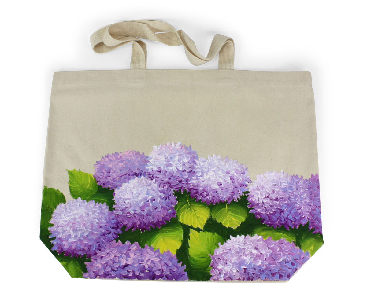 55cm Handmade canvas shopping bag, tote bag, extra large size, handpainted in Thailand - farangshop-co