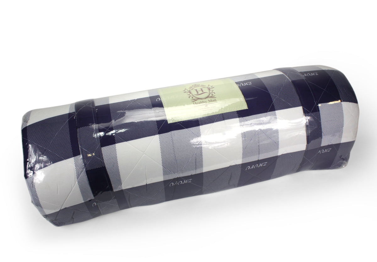 Thai Roll Mattress, Spare Bed, Blue Check Pattern, 198cm x 92cm. - farangshop-co
