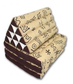 Africa pattern brown cream three-fold Thai cushion - farangshop-co