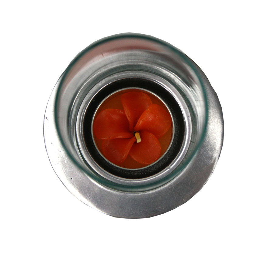 Aluminium candle holder with glass - farangshop-co