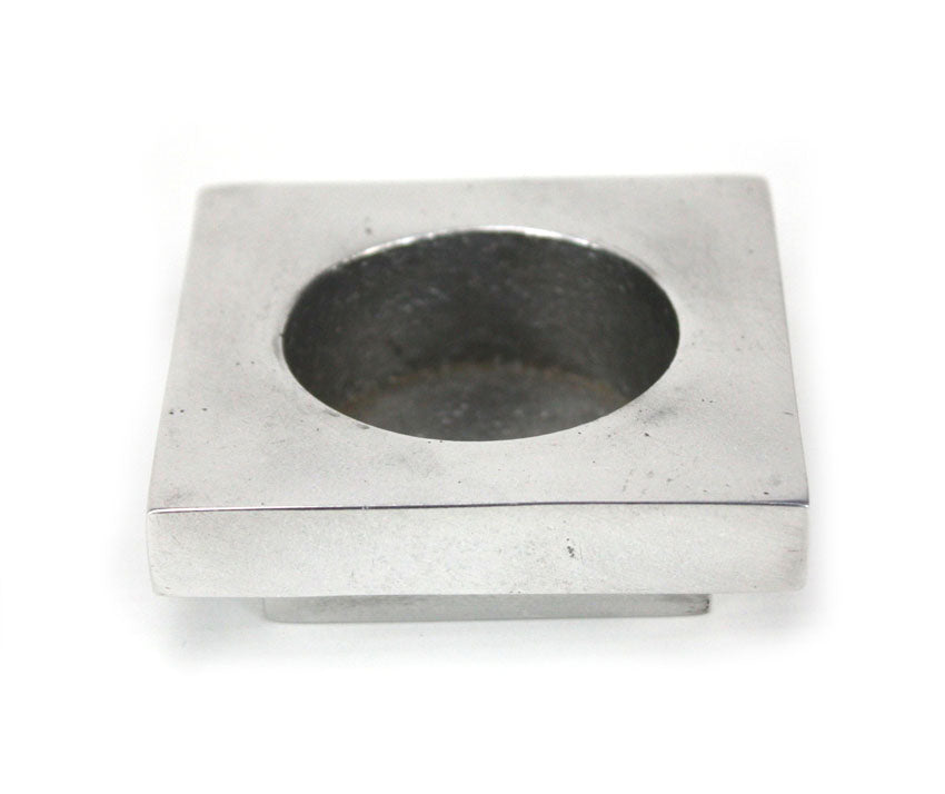 Aluminium candle holder simple square base - Thailand - farangshop-co