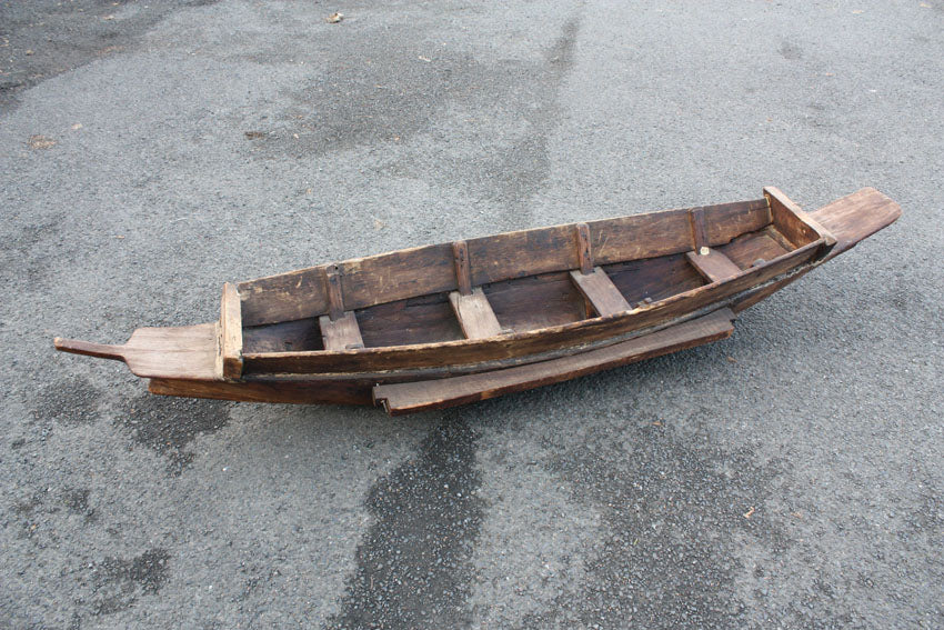 Authentic Full Size Antique Burmese Wooden Boat - farangshop-co