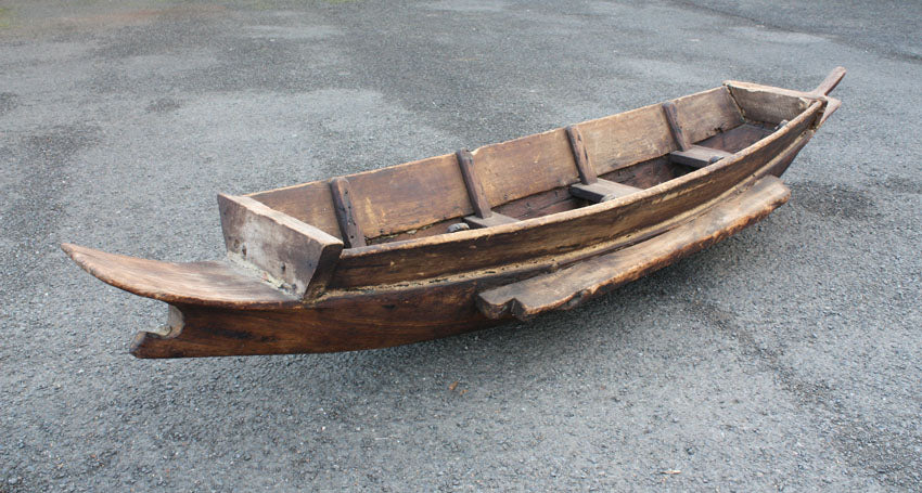 Authentic Full Size Antique Burmese Wooden Boat - farangshop-co