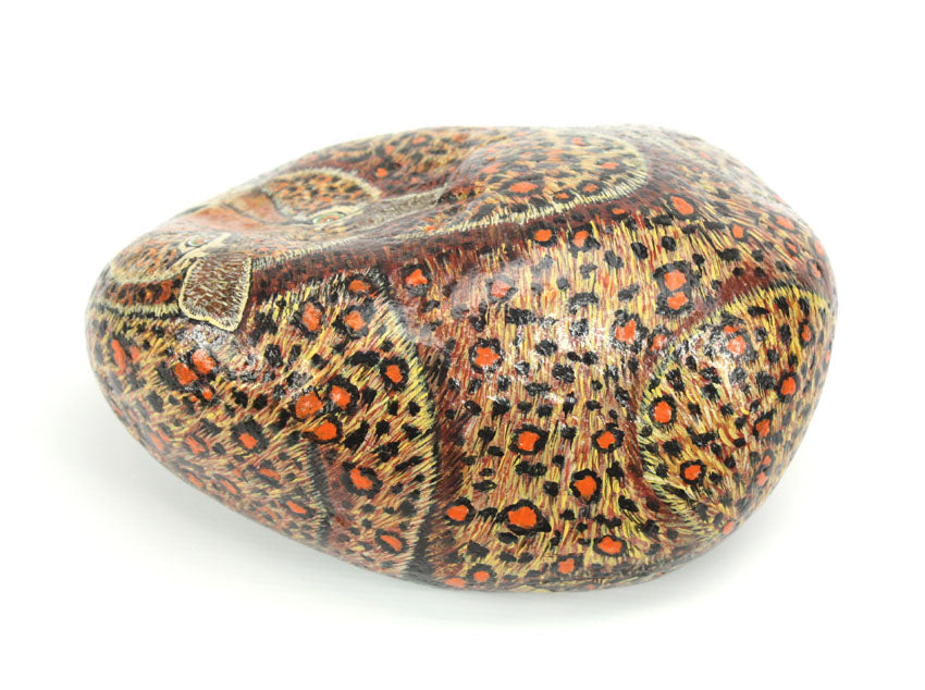 Hand painted leopard on rock - farangshop-co