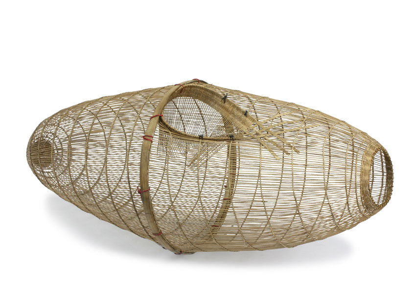 Thai fishing basket long oval style - fish trap - 3 sizes available - farangshop-co