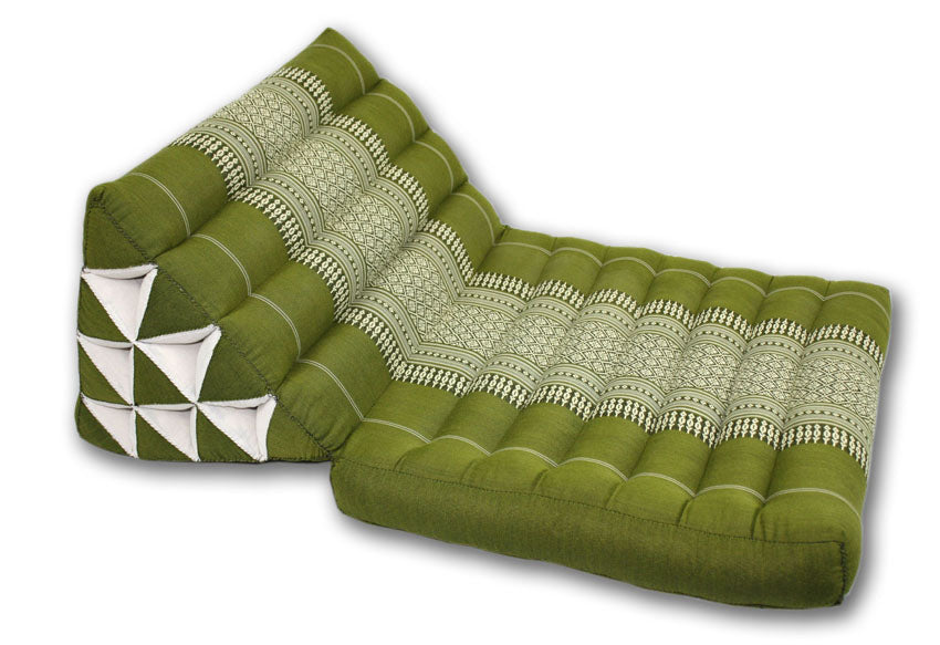 Bamboo green pattern standard one-fold Thai cushion - farangshop-co