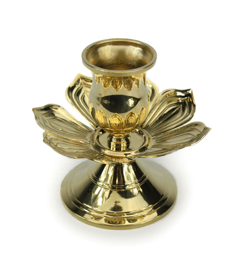 Thai Brass Flower design candle holders - 2 sizes - farangshop-co