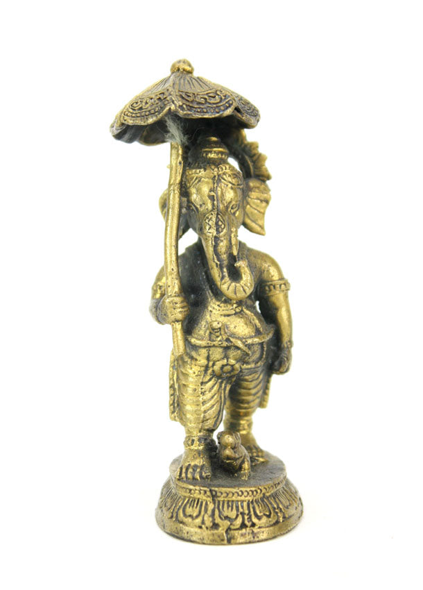 Medium Brass Metal Standing - Crawling Ganesh Statues - Amulets, 6 - 7cm high, Selection - farangshop-co