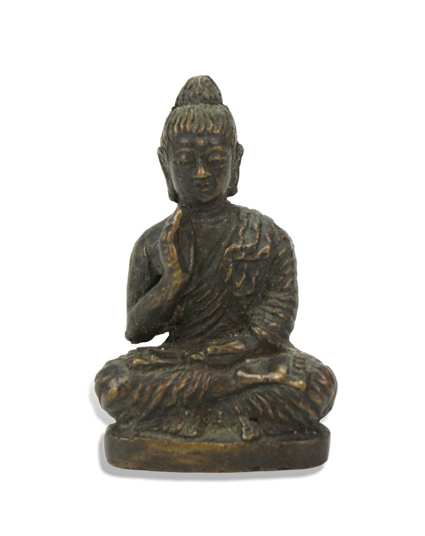 Small Thai Bronze Metal Seated Buddha Statue, Approx 7cm high, LNF1 - farangshop-co