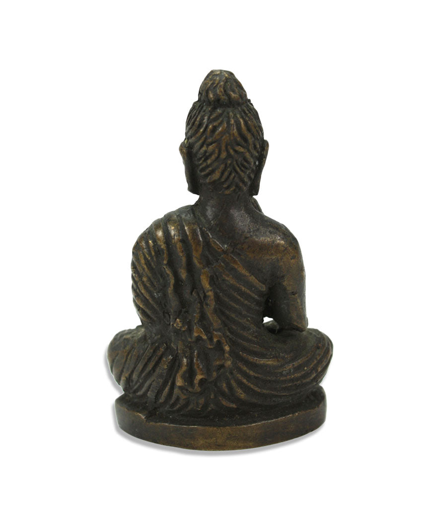 Small Thai Bronze Metal Seated Buddha Statue, Approx 7cm high, LNF1 - farangshop-co