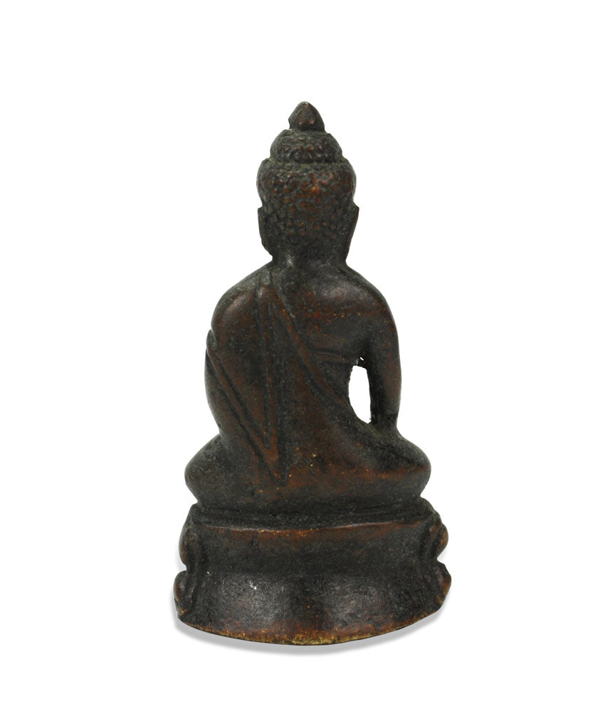 Small Thai Bronze Metal Seated Buddha Statue, Approx 7cm high, LNF2 - farangshop-co