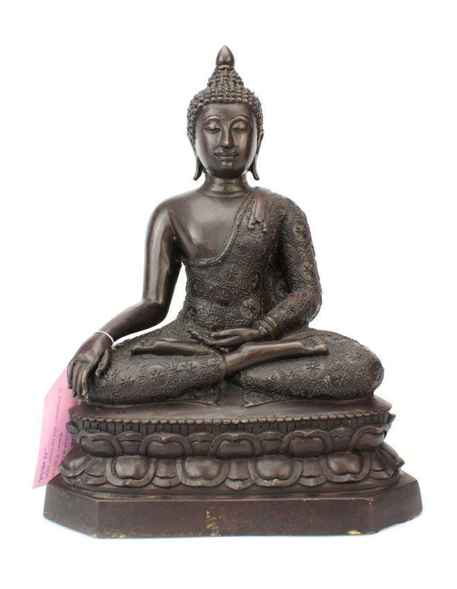 Thai Bronze Metal Seated Buddha Statue, Approx 38cm high, CM6001 - farangshop-co