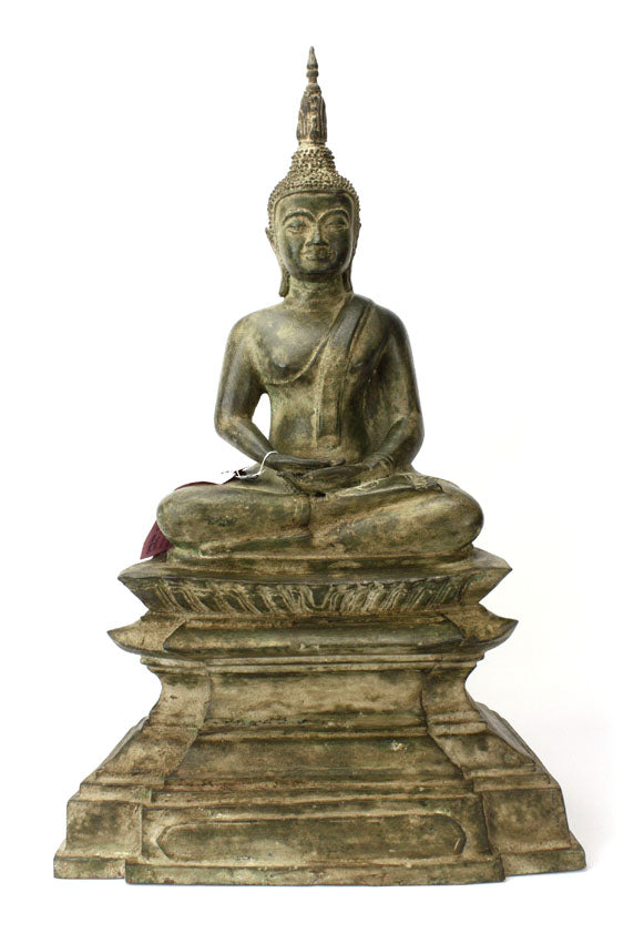 Thai Bronze Metal Seated Buddha Statue, Approx 57cm high, CM6005 - farangshop-co