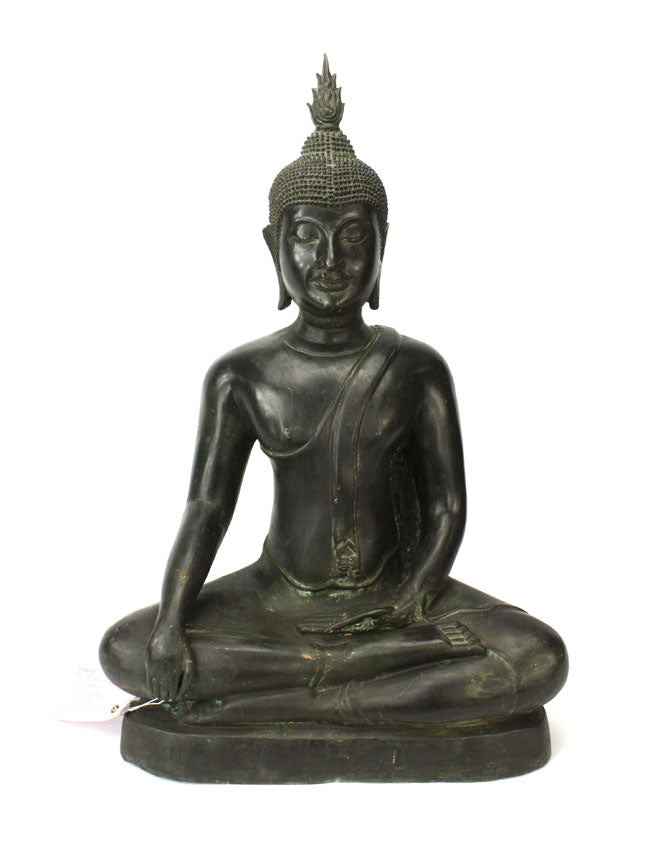Thai Bronze Metal Seated Buddha Statue, Approx 54cm high, CM6007 - farangshop-co