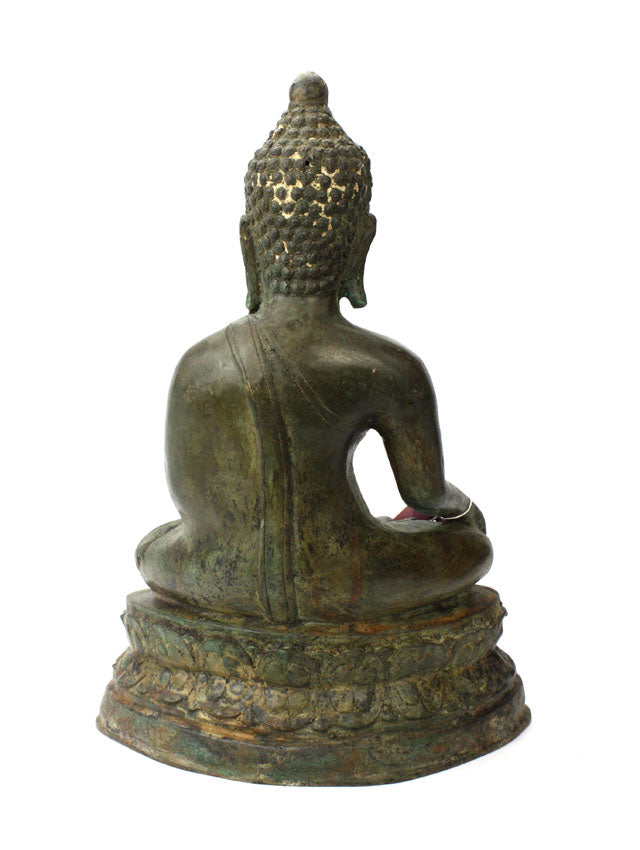 Thai Bronze Metal Seated Buddha Statue, Approx 37cm high, CM6020 - farangshop-co