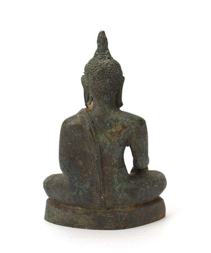 Thai Bronze Metal Seated Buddha Statue, Approx 11cm high, CM6032 - farangshop-co