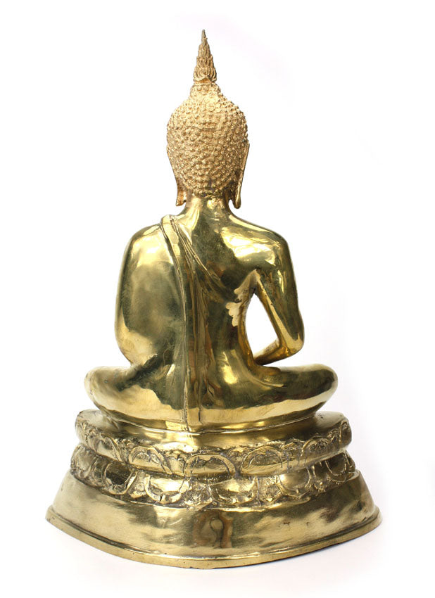 Thai Bronze Metal Seated Buddha Statue, Approx 40cm high, CM6040 - farangshop-co