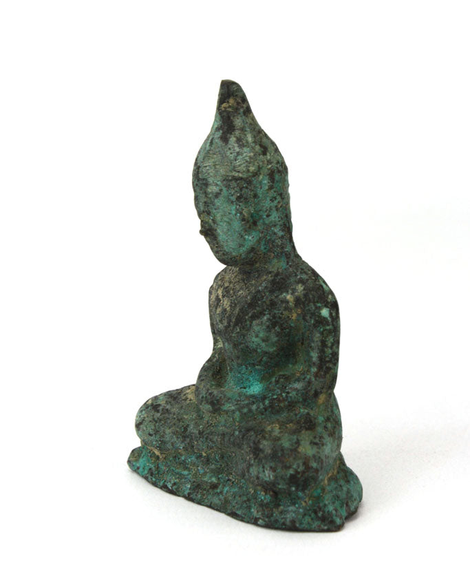 Small Thai Bronze Metal Seated Buddha Statue, Approx 7cm high, CM6064 - farangshop-co