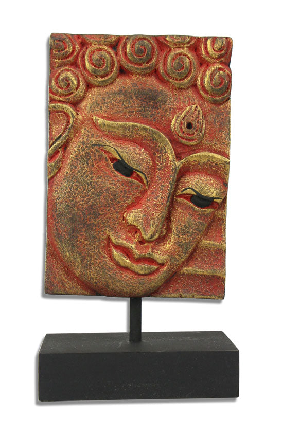 Buddha face panel on stand - small - choice of finishes - farangshop-co