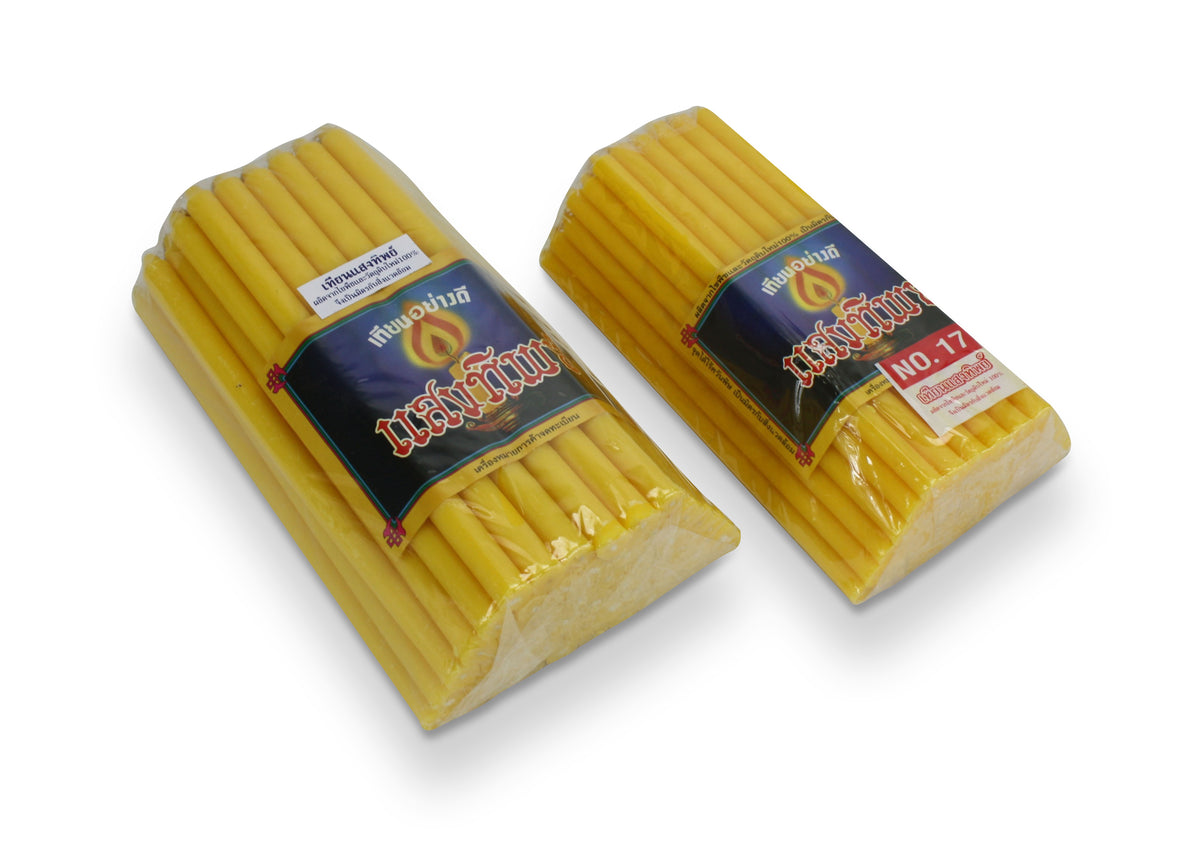 Pack of Thai Temple Candles - small size, 16cm Pack - farangshop-co